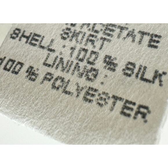 Vintage Talbots Petite Silk Skirt A Line Gaudet Chiffon Khaki Knee Length US 8 - Picture 7 of 9